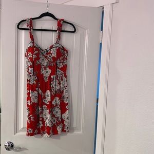 Hawaiian dress Flowers red!